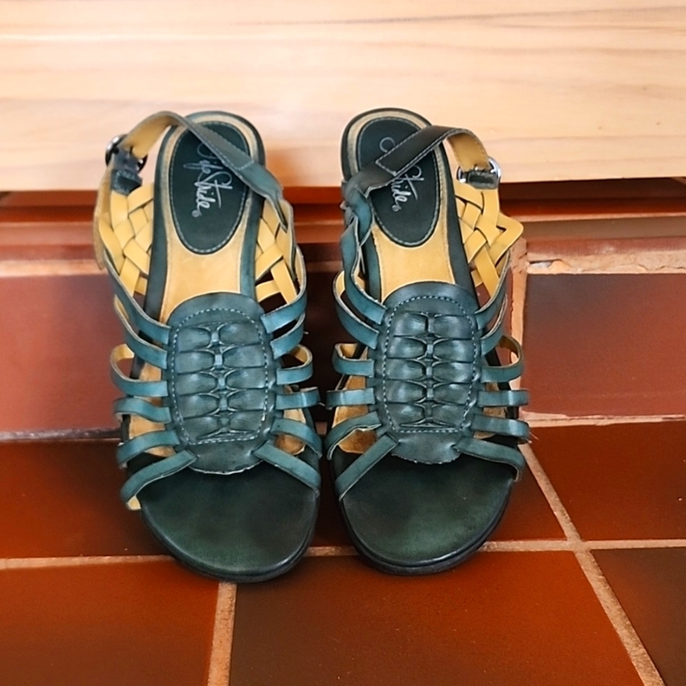 Teal green sandals